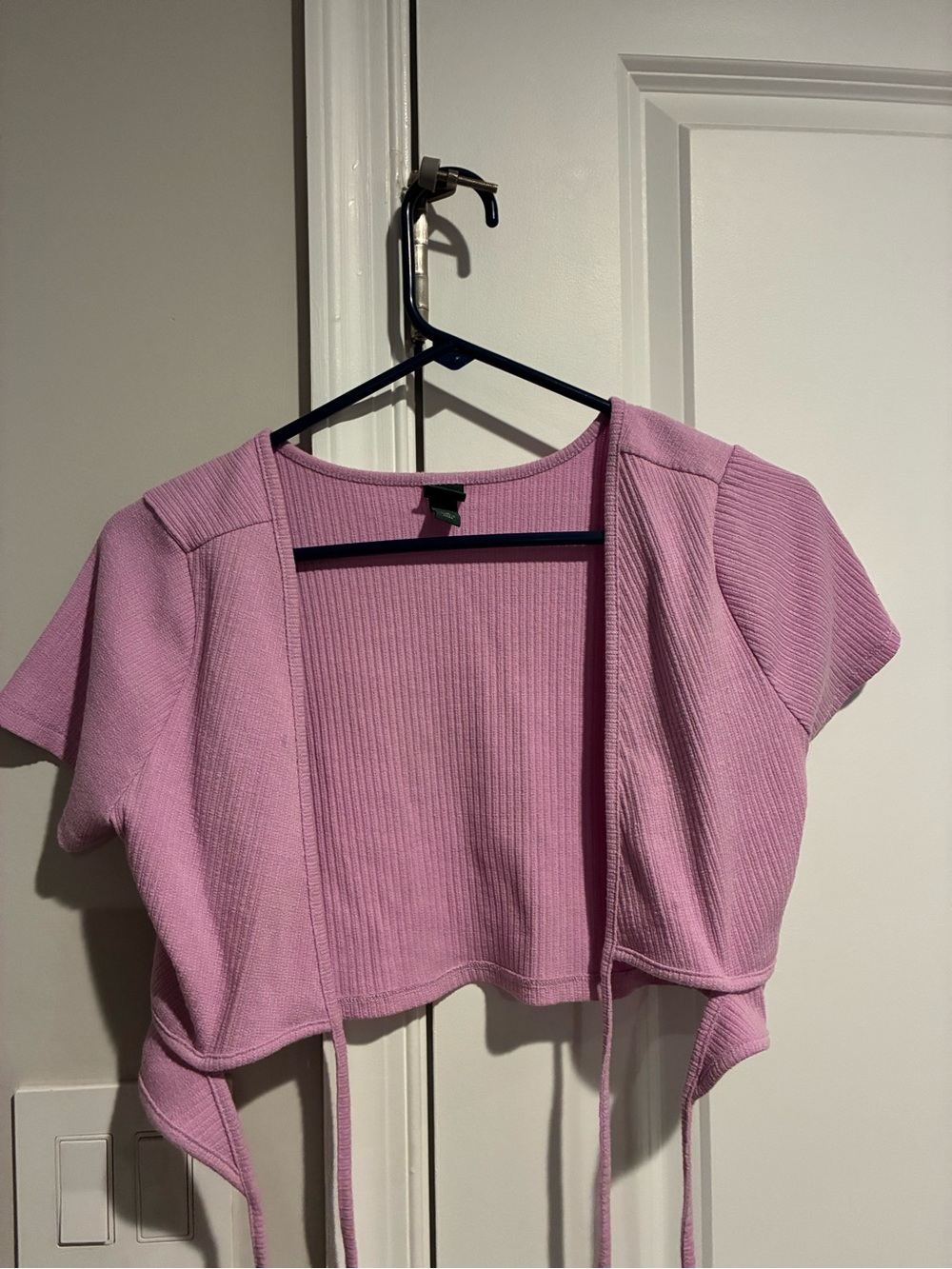Wild Fable Ribbed Tie-Front Cropped Top Shirt